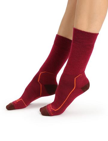 Dámské Ponožky Icebreaker Merino Hike+ Medium Crew Růžové | CZ 1517UZGT